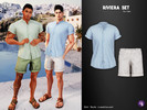 Sims 4 — Riviera Clothing Set for men by WisteriaSims — Bring a little coastal charm to your Sims wardrobe with the