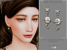 Sims 4 — Moon and Star Dangle Earrings by Glitterberryfly — A star and moon dangle earring set in gold or silver