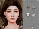 Sims 4 — Moon and Star Dangle Earrings v2 by Glitterberryfly — A dangle earring set in gold or silver with diamond
