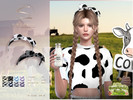 Sims 4 — S-CLUB  HairACC Countryside Charm by S-Club — Cow-patterned HairACC hope you like, thank you.