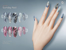 Sims 4 — Sunday Nail by VELYSEA — Fingernail category HQ comatble 35 swatches