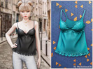 Sims 4 — Lace trim silk cami by MysteriousOo — A sleek silk camisole with thin straps and a soft draped fit. Delicate