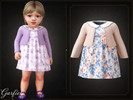 Sims 4 — Infant - Floral dress set with knit cardigan and sweet collar by Garfiel — A lovely infant outfit featuring a
