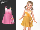 Sims 4 — Aitana Dress With Striped Top And Matching Bag by talarian — Sweet toddler dress with a striped top, flower