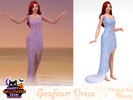 Sims 4 — Seafoam Dress - Simblreen 2026 Gift by Dissia — Glitter shiny layered long dress with slid cut on the front