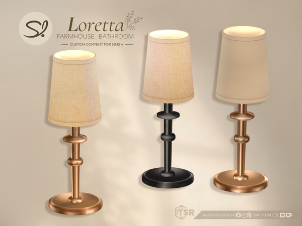 Sims 4 — Loretta Table Lamp by SIMcredible! — Bringing to your Sims this time the Loretta Beauty Room, a charming