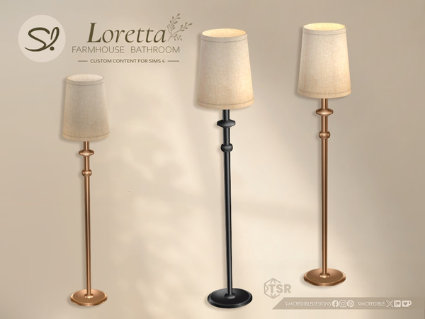 Sims 4 — Loretta Floor Lamp by SIMcredible! — Bringing to your Sims this time the Loretta Beauty Room, a charming