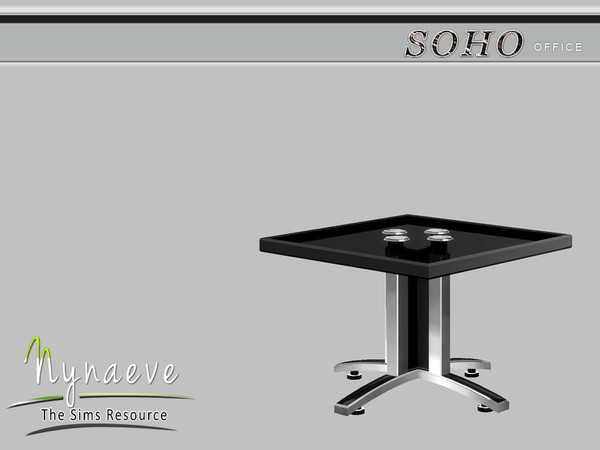 Sims 4 — Soho Sidetable by NynaeveDesign — Soho Office - Sidetable Located in: Surfaces - Accent Tables Price: 250 Tiles: