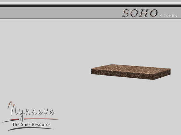 Sims 4 — Soho Kitchen Shelf by NynaeveDesign — Soho Kitchen - Kitchen Shelf Located in: Surfaces - Displays Price: 100