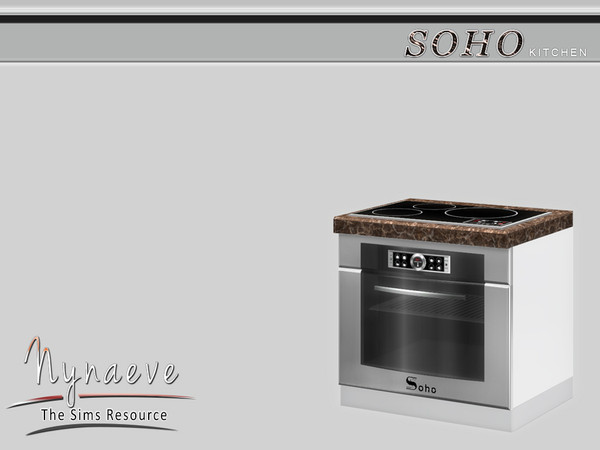 Sims 4 — Soho Stove (wall version) by NynaeveDesign — Soho Kitchen - Stove (wall version) Located in: Appliances - Stoves