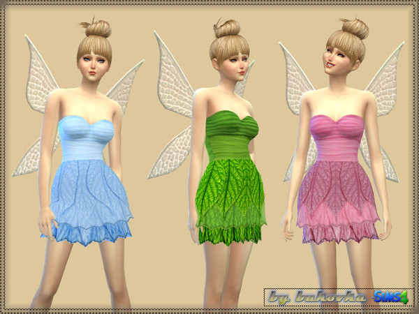 Sims 4 — Dress Tinker Bell by bukovka — Dress for the little fairies on Halloween. The new mesh set a separate slot.
