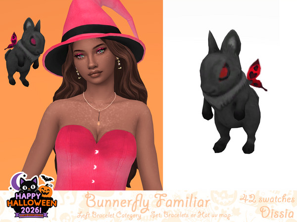 Sims 4 — Bunnerfly Familiar by Dissia — Magic bunny familiar levitating above your sim shoulder for both female and male!