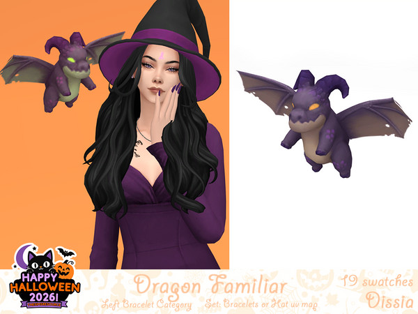 Sims 4 — Dragon Familiar - A- Right by Dissia — Dragon familiar levitating above your sim shoulder for both female and
