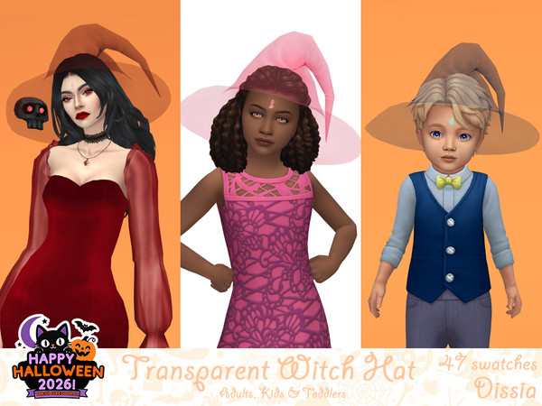 Sims 4 — Transparent Witch Hat Toddlers by Dissia — Transparent with hat