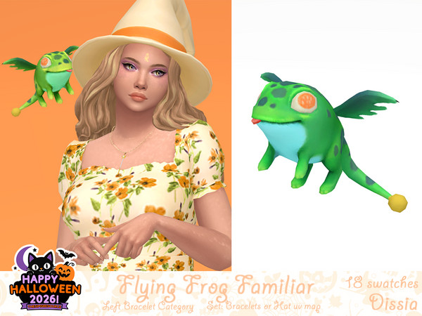Sims 4 — Flying Frog Familiar -B - Right by Dissia — Magic frog familiar levitating above your sim shoulder for both