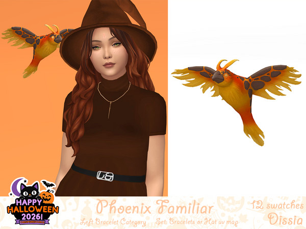 Sims 4 — Phoenix Familiar - B- Left by Dissia — Phoenix familiar levitating above your sim shoulder for both female and