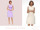 Sims 4 — Anastasia Dress by Dissia — Sleeveless midi dress with pleated bottom and shawl with bow on shoulders. Inspired