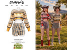 Sims 4 — Countryside Charm - Autumn Fair Isle Sweater and Plaid Skirt by Daph's — Bring cozy autumn charm to your Sims'