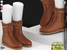 Sims 4 — Countryside Charm - Shoes KP1Z- Child by KaTPurpura — Tall leather boots with a strap at the top and braiding.