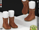 Sims 4 — Countryside Charm- Shoes KP1Z- Toddler by KaTPurpura — Tall leather boots with a strap at the top and braiding.