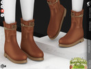 Sims 4 — Countryside Charm- Shoes KP1Z- Female by KaTPurpura — Tall leather boots with a strap at the top and braiding.