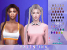 Sims 4 — Valentina Hairstyle by Anto — middle parted two long braids