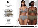 Sims 4 — Seamless Strappy Lingerie Set by Bill_Sims — This set includes an underwired strappy bra and a pair of high
