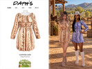 Sims 4 — Countryside Charm - Cottage Floral Dress by Daph's — Add a romantic countryside touch to your Sims' wardrobe