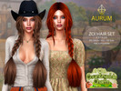 Sims 4 — Aurum - Zoi Hair Set by Aurum — Including 4 styles