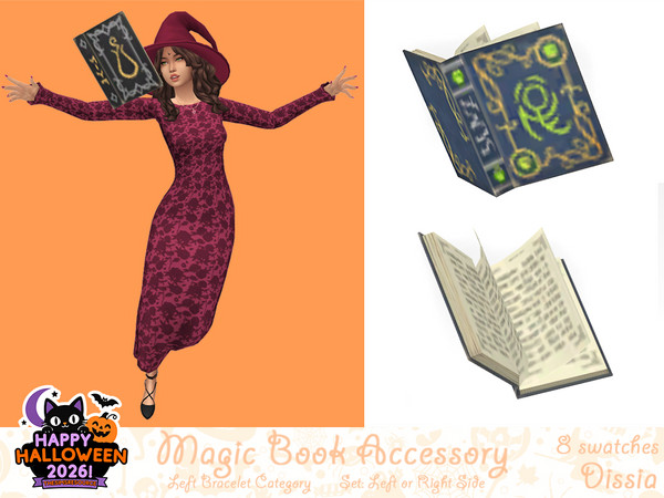 Sims 4 — Magic Book Accessory by Dissia — Magic open book on left or right side