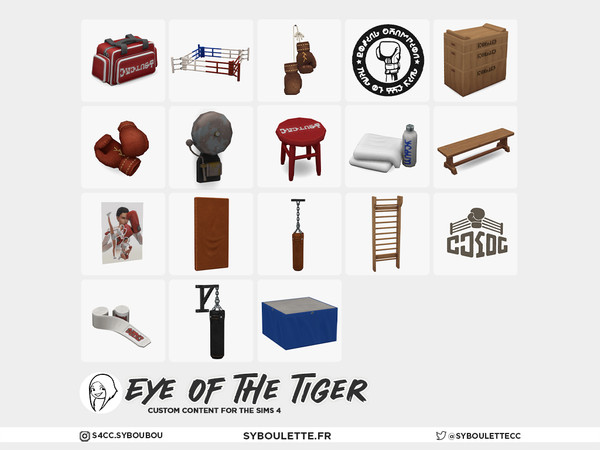 Sims 4 — Eye of The Tiger - Floor mat by Syboubou — Eye of the Tiger is an oldschool boxing gym set built for sims who