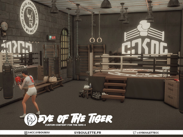 Sims 4 — Eye of The Tiger - Gym Ladder by Syboubou — Eye of the Tiger is an oldschool boxing gym set built for sims who