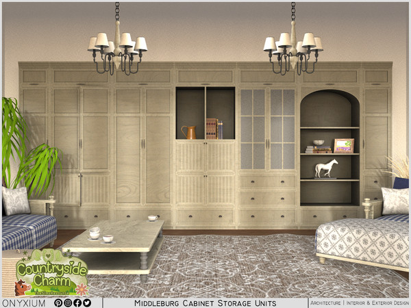 Sims 4 — Middleburg Cabinet Storage Units by Onyxium — Onyxium@TSR Design Workshop Cabinet Collection - Belong To The
