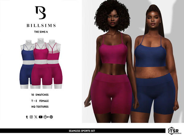 Sims 4 — Seamless Sports Set by Bill_Sims — This set includes a seamless sports bra and a pair of high waist legging
