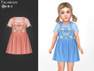 Sims 4 — River Dress With Butterfly And Striped Top by talarian — Sweet toddler dress layered over a striped short sleeve