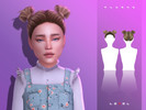 Sims 4 — LEXEL - Plushy pigtail buns for child sims by LEXEL_s — 35 swatches