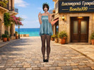 Sims 4 — Crete Coastal Village CAS Background by Bonita100 — Old cobblestone street overlooking the sea in a small