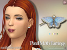 Sims 4 — Pearl Moth Earrings by SunflowerPetalsCC — A pair of moth shaped earrings with pearls and metal accents
