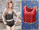 Sims 4 — Polka dot silk pajama top by MysteriousOo — A soft sleeveless pajama top with a rounded neckline and contrasting