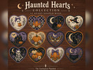 Sims 4 — The Haunted Hearts Collection by LowElfEsteem — A collection of 12 vintage-inspired Halloween heart rugs