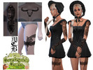 Sims 4 — Lace Garter Belt With Gun Thigh Tattoo Left Leg by MaruChanBe2 — Wild west inspired tattoos for your cuties.