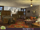 Sims 4 — Sleep Tight by evi — A country room decorated with plenty of woolen fabric and wood. Two beds for siblings and a