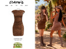 Sims 4 — Countryside Charm - Tooled Leather Dress by Daph's — Tooled Leather Dress is a fitted western-inspired mini