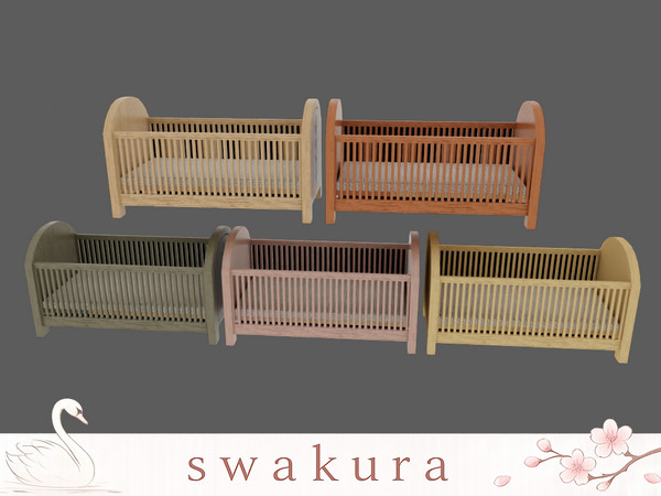 Sims 4 — KOMOREBI Baby Crib by Swakura — KOMOREBI Baby Crib