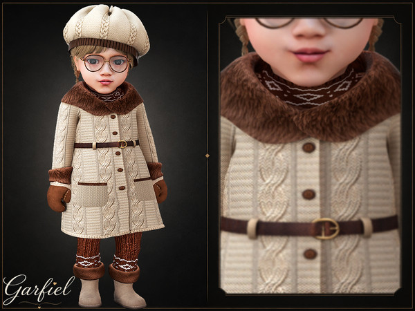 Sims 4 — Infant - Cozy knitted scarf with Nordic pattern and snug fit by Garfiel — A warm infant scarf featuring a soft