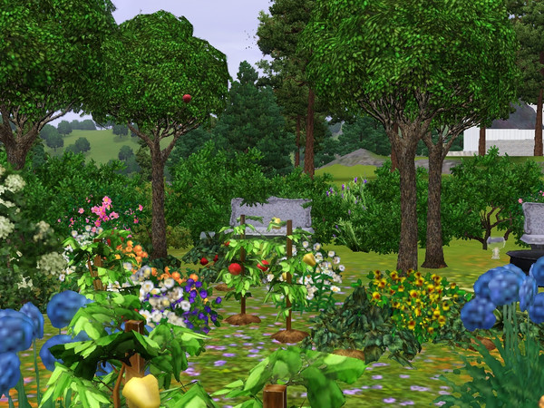 Sims 3 — Sculpture Park (Big Park) by Elenya — Build in Sunset Valley in 130 Redwood Parkway Let your Sim enjoy a visit
