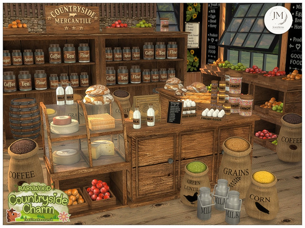 Sims 4 — Countryside charm mercantile1 by jomsims — Step into the warm atmosphere of a traditional country general store