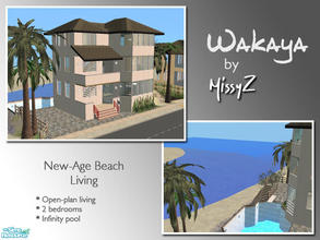 Sims 2 — Wakaya Beach House by MissyZ — Who needs rickety, old beach houses? Your Sims will love this contemporary style