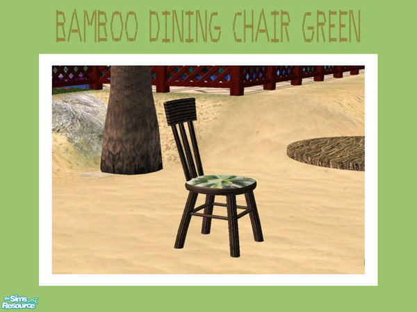 Sims 2 — Bamboo Dining Chair Green by Shakeshaft — Part of the Recolours Set of my Bamboo Beach Set one set in Green and