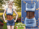 Sims 4 — Countryside Charm - Countryside corset denim dress by MysteriousOo — A fitted denim mini dress inspired by